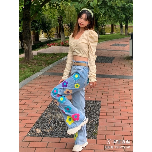 ✨💕Quần jeans hoa giống Xoài non đây ạ