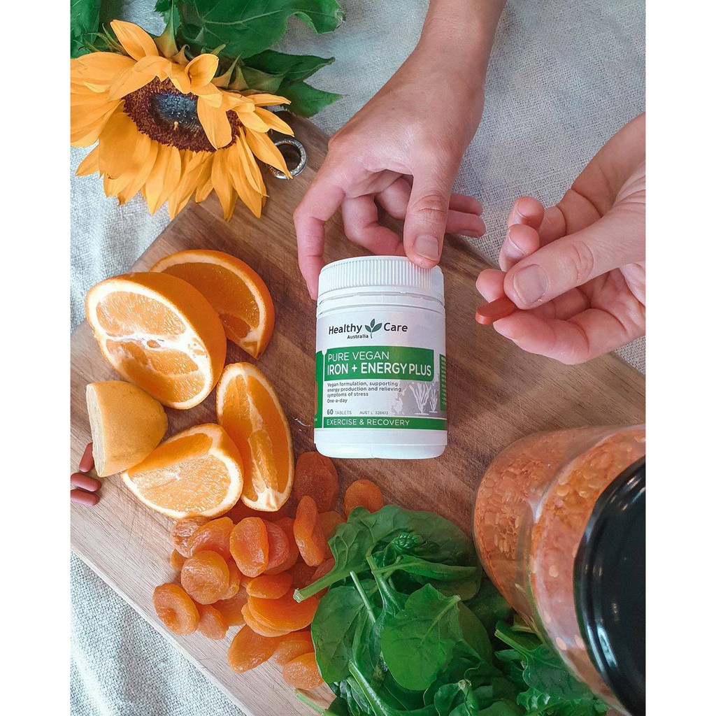 Bill Úc - Healthy_Care_Pure_Vegan_Iron_Energy_Plus_60_viên_dành_cho_người_ăn_chay