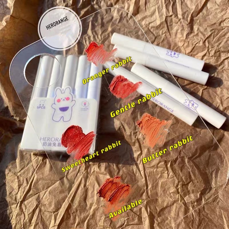 Set 5 son kem gấu Bunny HERORANGE  mềm mịn xinh xắn The Feeling Of Heart HERO19 | BigBuy360 - bigbuy360.vn