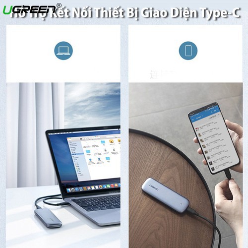 Box đựng ổ cứng SSD M.2 Sata NGFF chuẩn USB 3.0 Ugreen 60355 - Hàng Chính Hãng