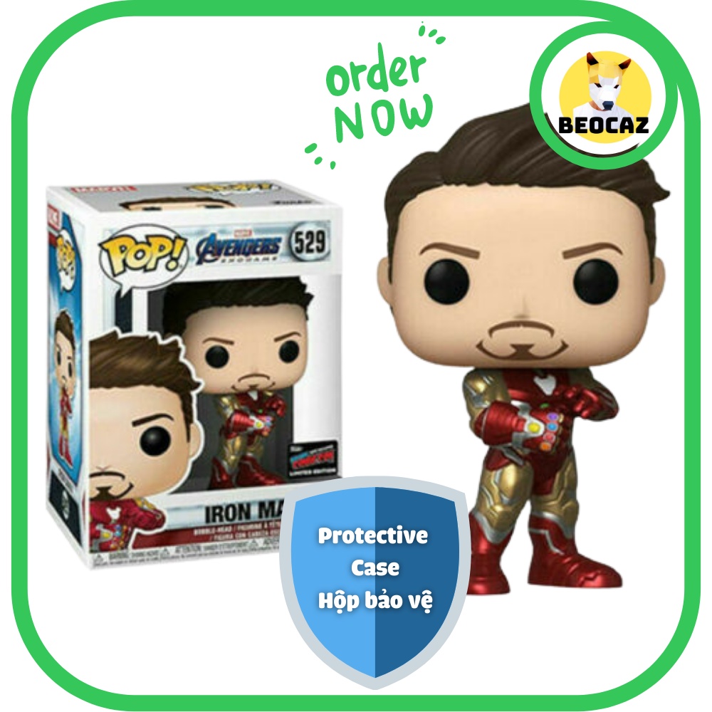 [Full Box Tặng Hộp Bảo Vệ] Mô hình Funko nội địa Trung Iron Man Tony Stark Avengers Biệt đội siêu anh hùng Người sắt