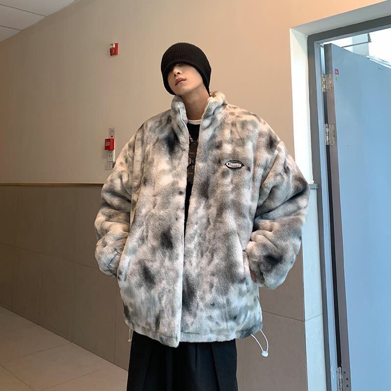 Áo khoác lông. Khoác lông màu loang.