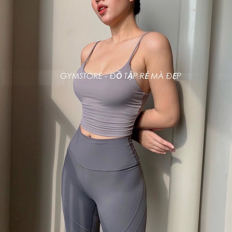 Áo Bra Hai Dây Croptop CÓ MÚT Thể Thao Nữ Tập Gym Yoga Thun Siêu Mềm Mại Co Giãn Thoáng Mát 2081