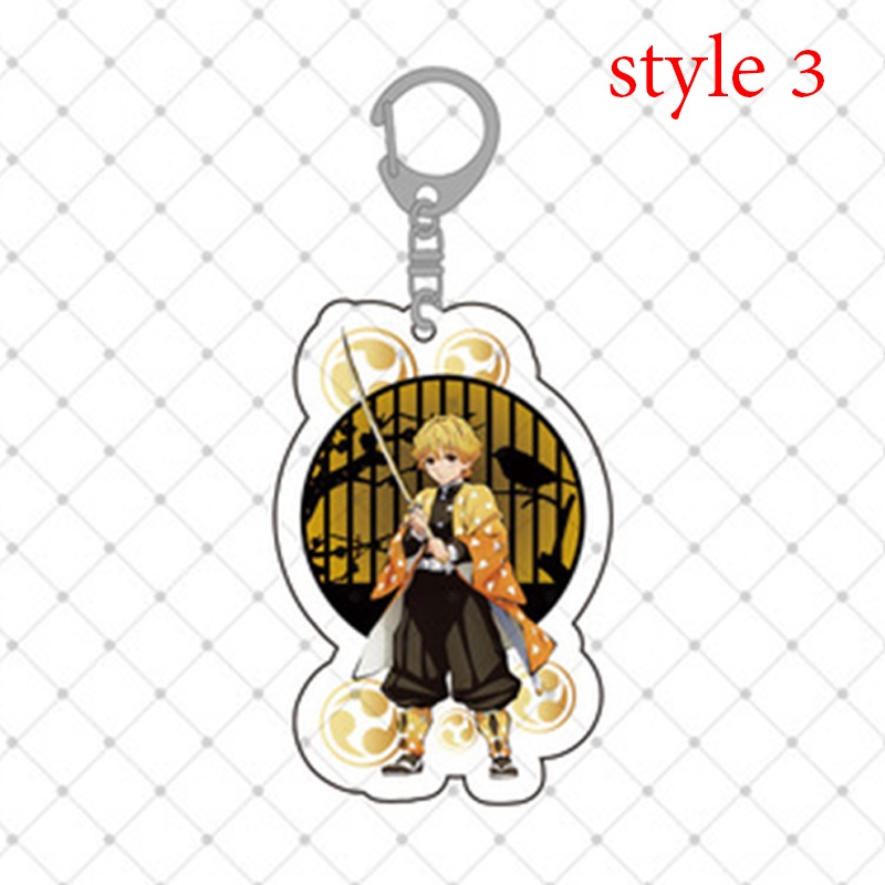 Móc khóa Demon Slayer Kimetsu No Yaiba bằng acrylic in hai mặt dùng để trang trí