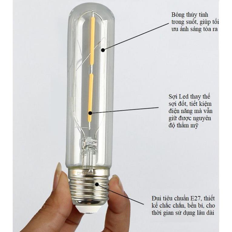 Bộ 3 bóng đèn Led Edison T125 4W đui E27.