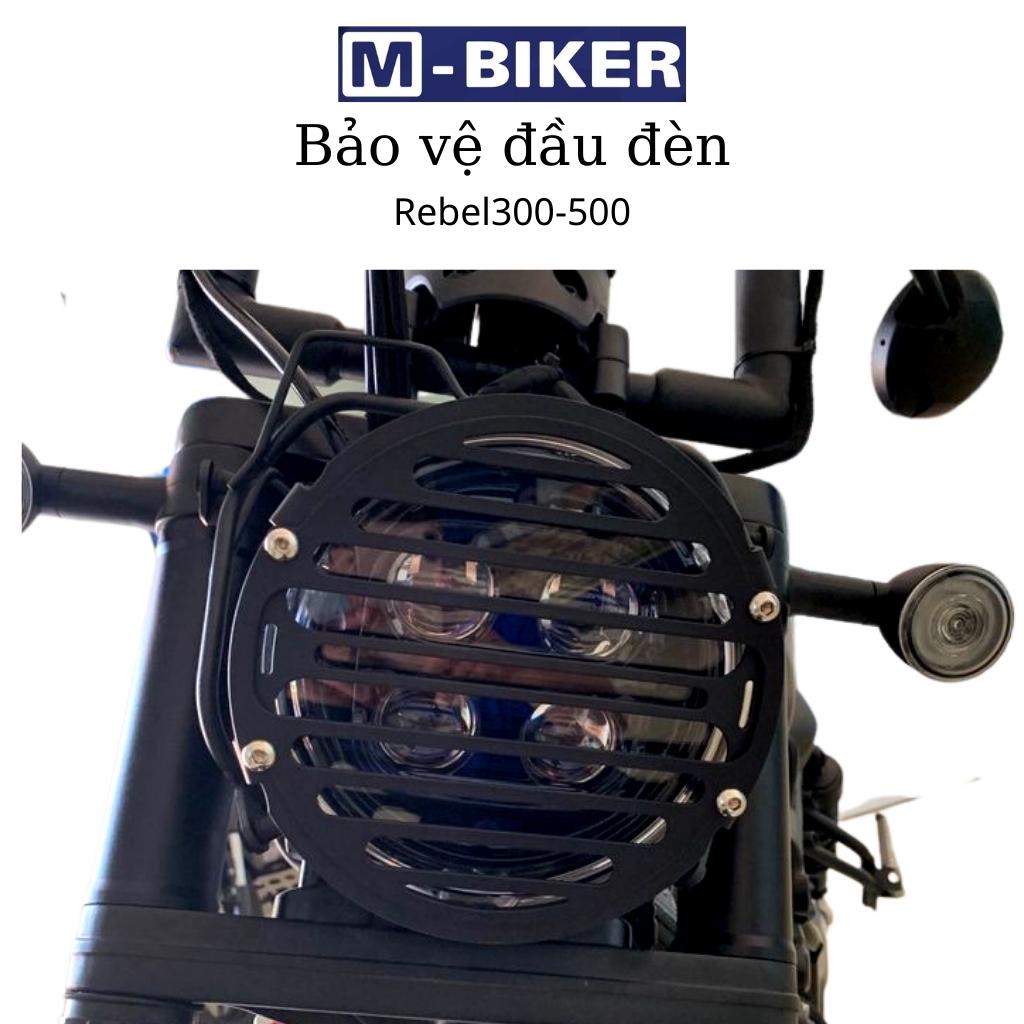 Bảo vệ đầu đèn cho honda Rebel 300-500, che đầu đèn honda rebel 300-500, sơn tĩnh điện màu đen.