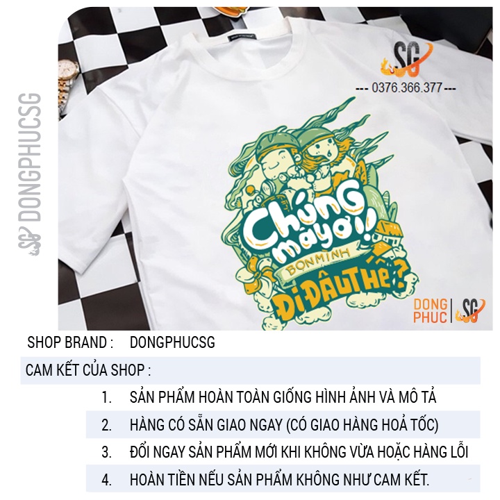 Áo thun hội nhóm lớp unisex nam nữ gia đình độc đáo phông màu trắng thun cotton mềm mịn SGS159 | SG