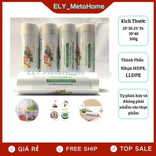 Túi đựng thực phẩm, Túi đựng thực phẩm tự hủy sinh học Green Eco cuộn (500g) 20*30cm, 25*35cm, 30*40cm.