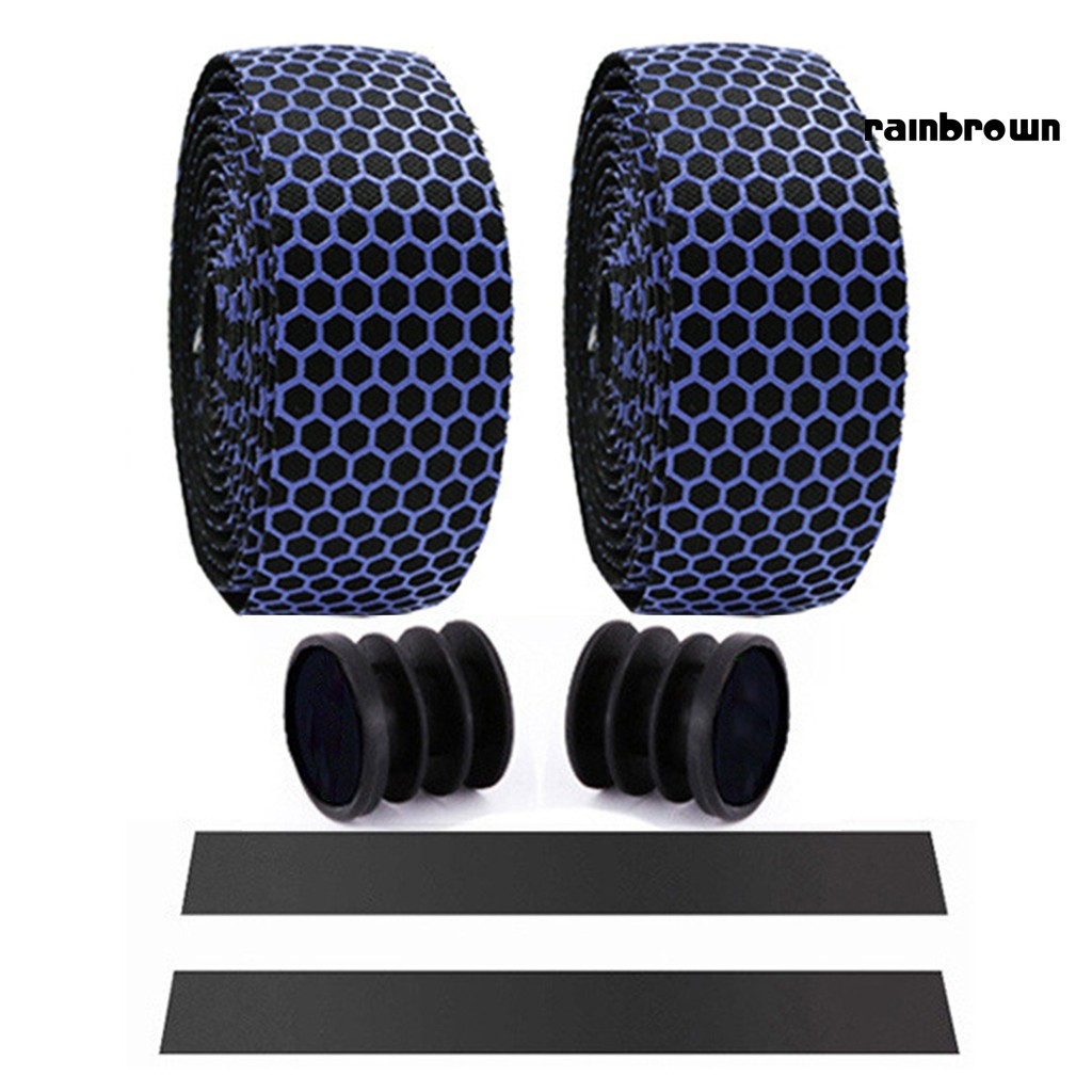 Bộ 2 Băng Quấn Tay Lái Xe Đạp Thiết Kế Kiểu Tổ Ong Thoáng Khí Mềm Mại Kèm Chốt Cắm