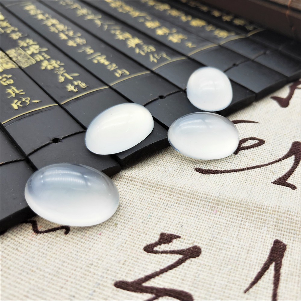 1 hạt dán oval đáy bằng loại lớn nguyên liệu làm trâm làm trang sức cổ trang