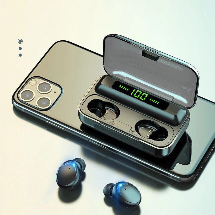 Tai nghe bluetooth Amoi F9 pro V5 pin 280 giờ kiêm sạc dự phòng phiên bản mới chất lượng cao chống nước chống ồn-TN18