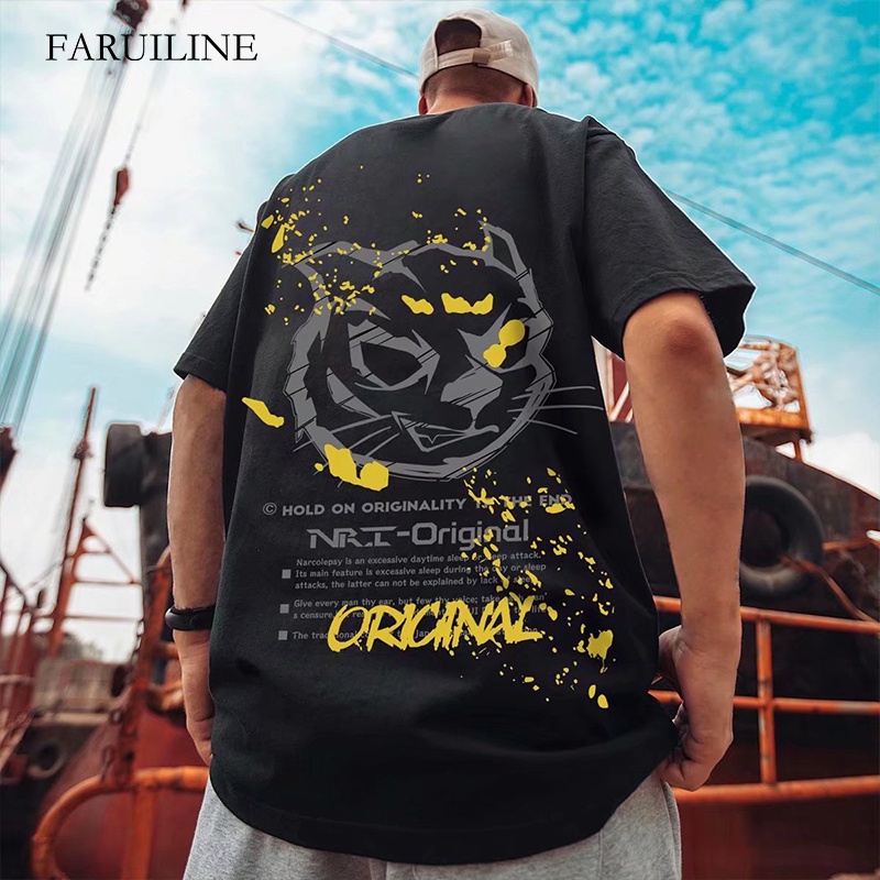 Áo Thun Tay Ngắn Phong Cách Âu Mỹ plus size Thời Trang Cho Nam FURILINE MEN027