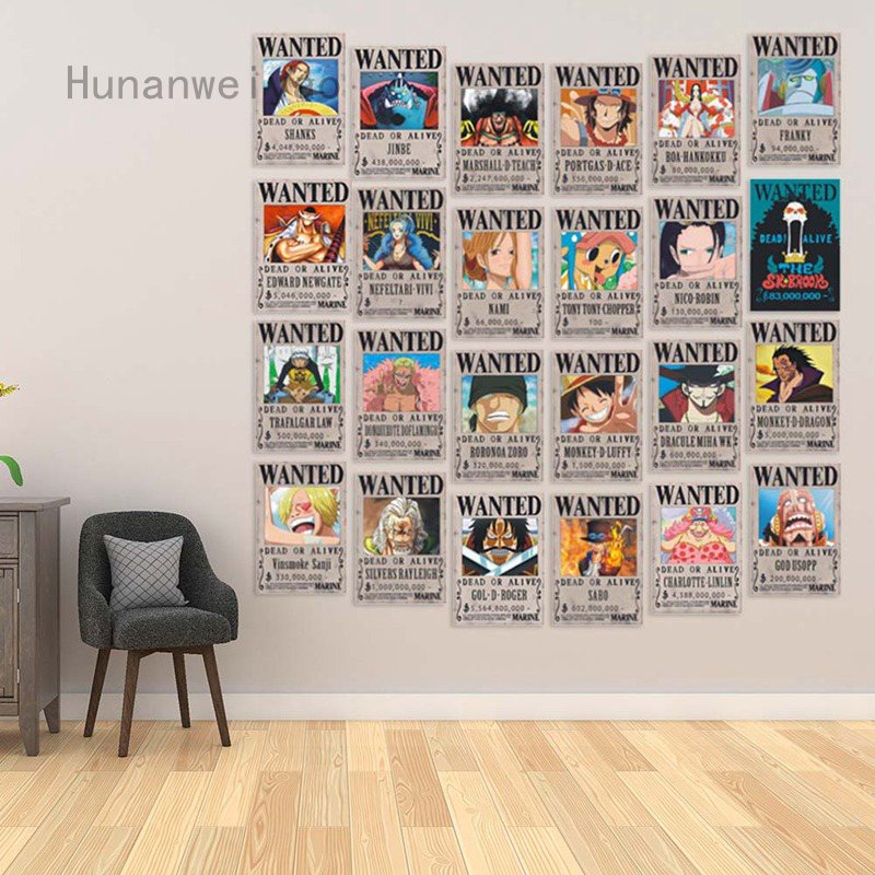 24 Tấm Poster in hình nhân vật trong phim hoạt hình One Piece độc đáo