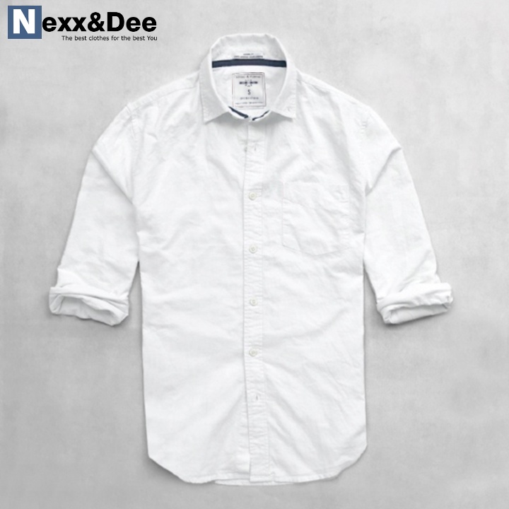 Áo sơ mi nam tay dài trắng vải oxford Nexx&Dee công sở cao cấp NS023