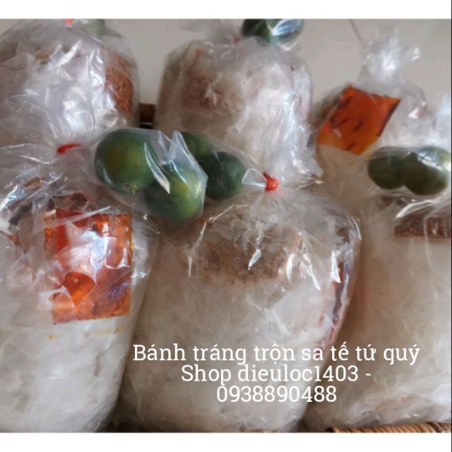 Combo 5 bánh tráng trộn sa tế muối hành phi tứ quý size bự !