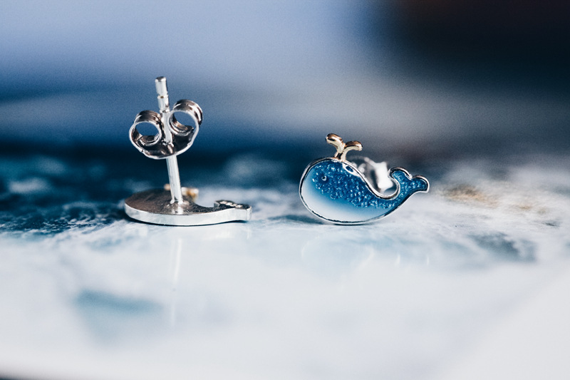 Hoa Tai Mạ Bạc 925 Hình Cá Voi Xinh Xắn Cho Nữ