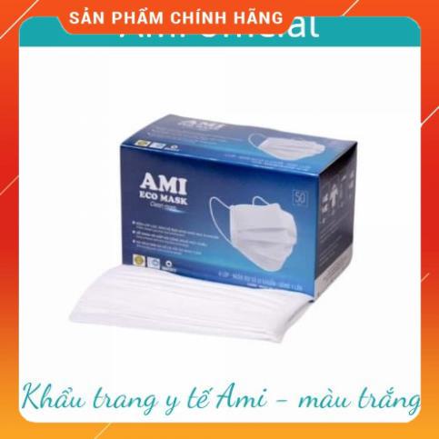 Hộp 50 chiếc khẩu trang y tế ami màu trắng 4 lớp - ami official