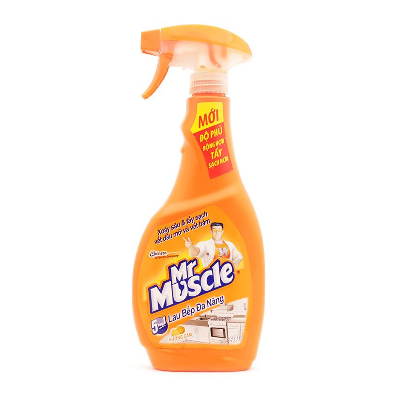 Nước lau bếp đa năng hương cam Mr.Muscle chai 500ml