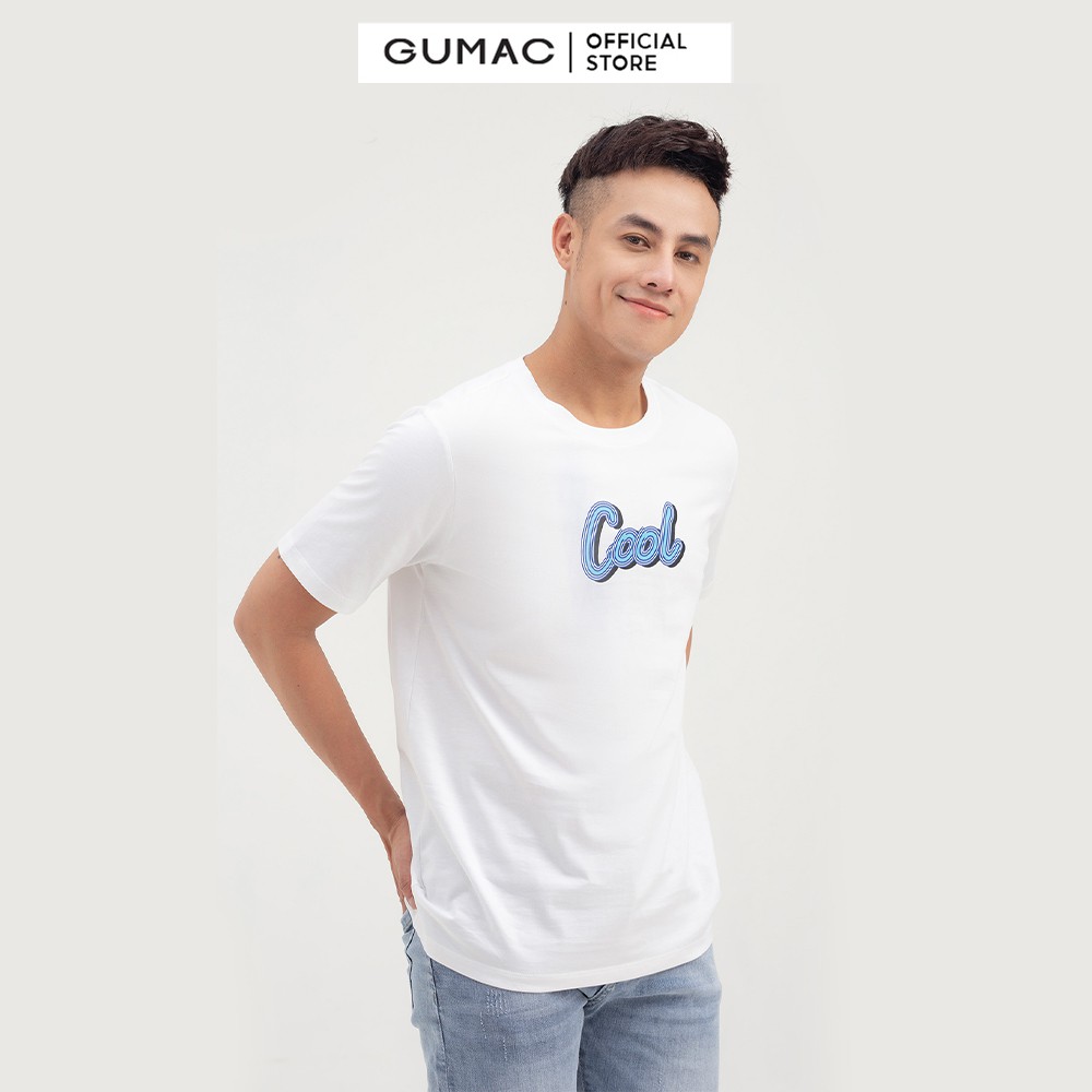 [Mã WABRG208 giảm 10% tối đa 50k đơn từ 250k] Áo thun nam GUMAC in chữ Cool lịch lãm, cổ tròn tay ngắn ATNB798 | BigBuy360 - bigbuy360.vn