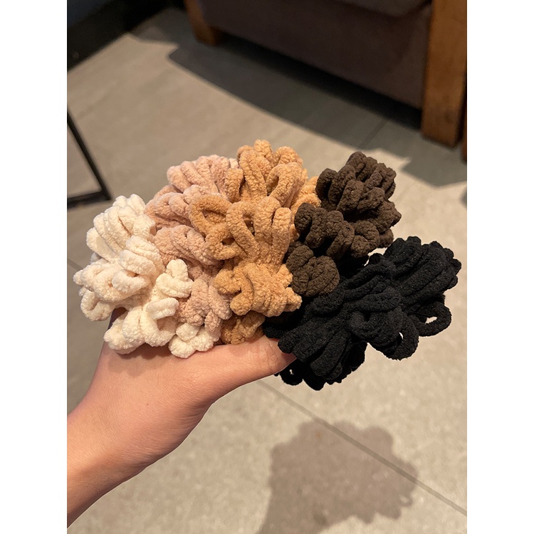 Dây buộc tóc vải lông thiết kế đơn giản thời trang cho nữ