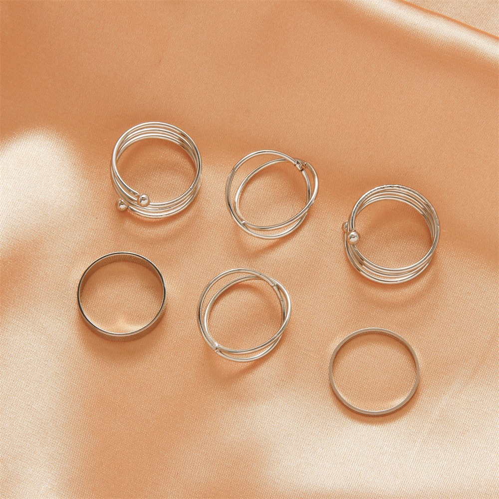 Set 6 Nhẫn Nữ Thời Trang Thiết Kế Độc Đáo Cho Cô Nàng Cá Tính Phong Cách Hàn Quốc - Hadichi
