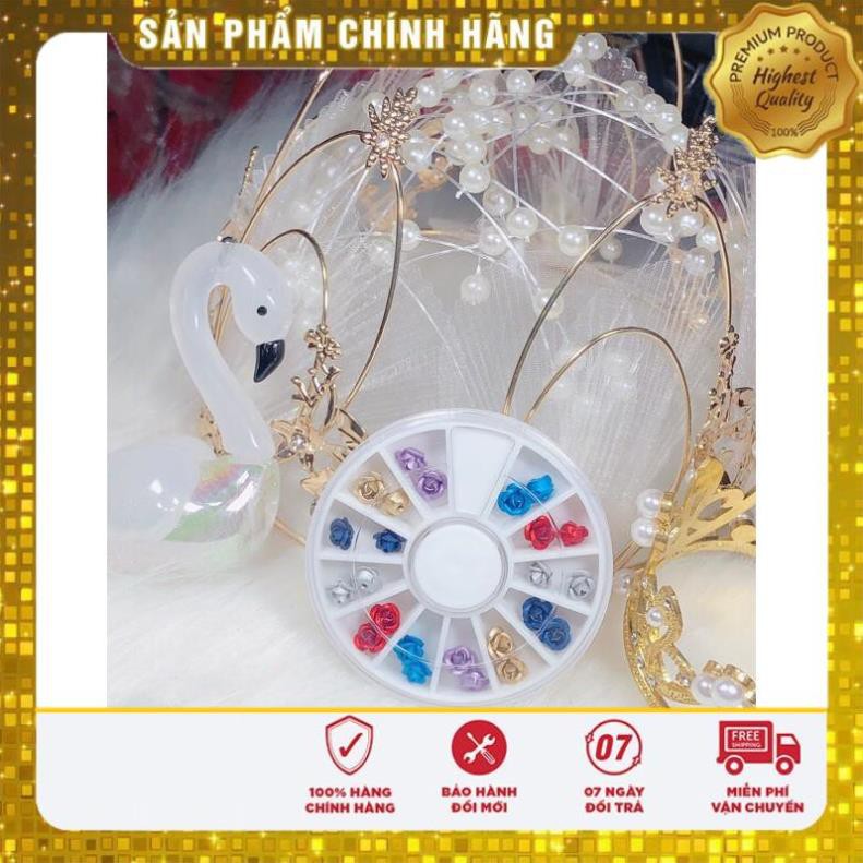 set hoa trang trí khay tròn dùng cho nail