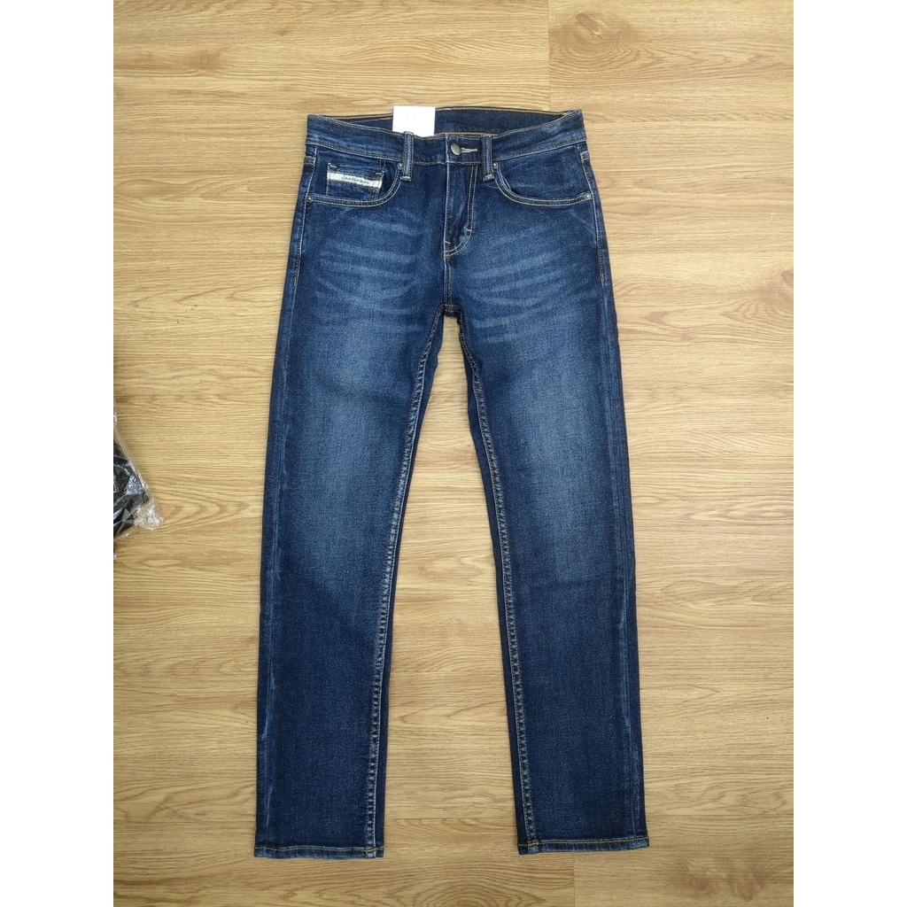 Quần bò nam ống đứng xanh jean- jean co giản