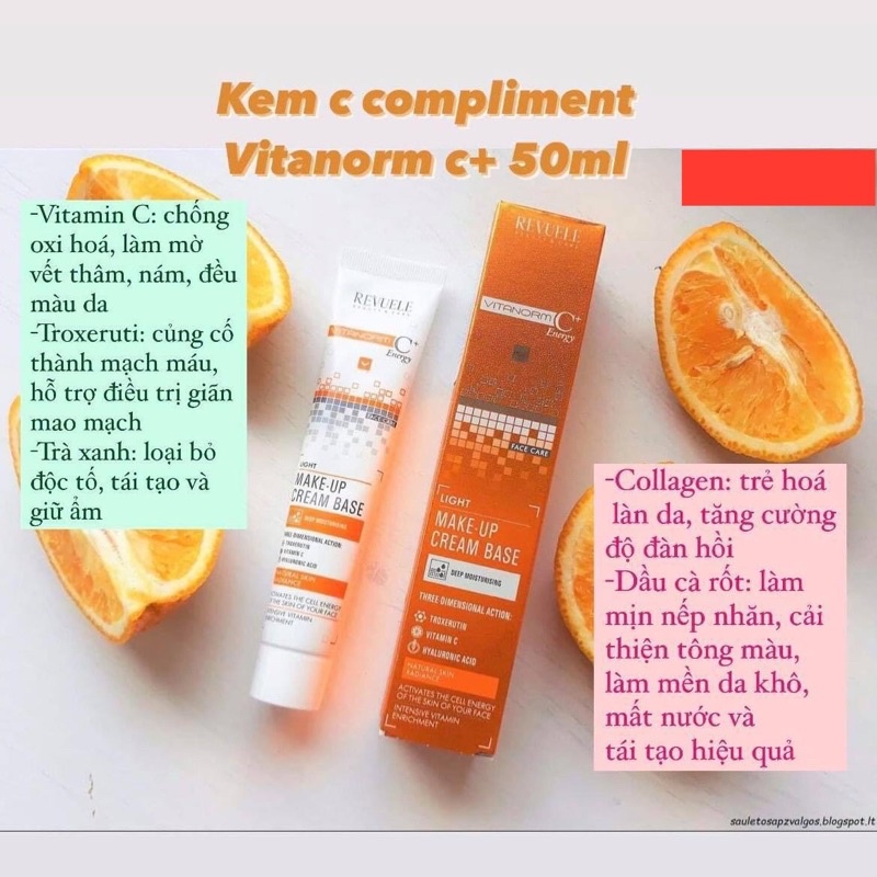 Kem C COMPLIMENT VITANORM C+ 50ml anti-oxidant Ngày &amp; Đêm