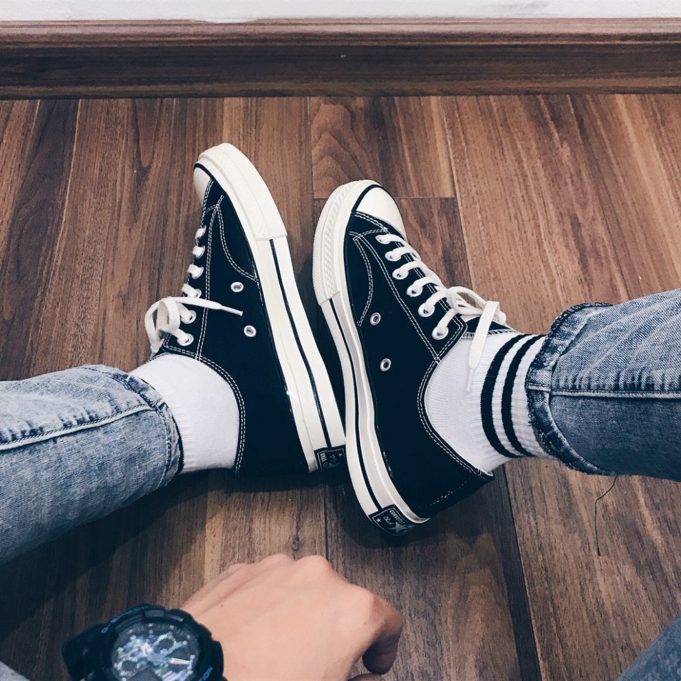 Giày Sneaker thể thao nam nữ full bill box cổ thấp màu đen trắng, giày thể thao giá rẻ đế bệt ulzzang đi học đi làm M2 | BigBuy360 - bigbuy360.vn