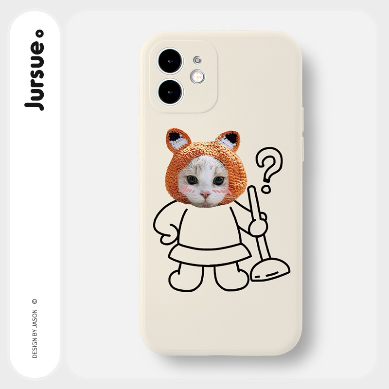 Ốp lưng JURSUE mềm hình cặp đôi độc lạ đen Cho iPhone 13 12 11 Pro Max SE 2020 X XR XS 8 7 ip 6S 6 Plus kute Y2136