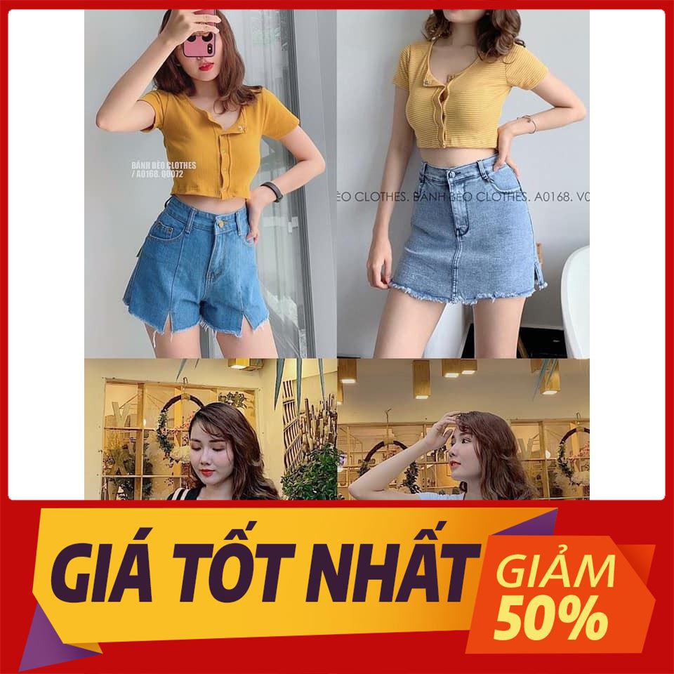 [ Sale Siêu Khủng ] Nhập WAPCK10 giảm 25k đơn từ 150k - áo croptop cúc siêu quyến rũ thời trang fiona