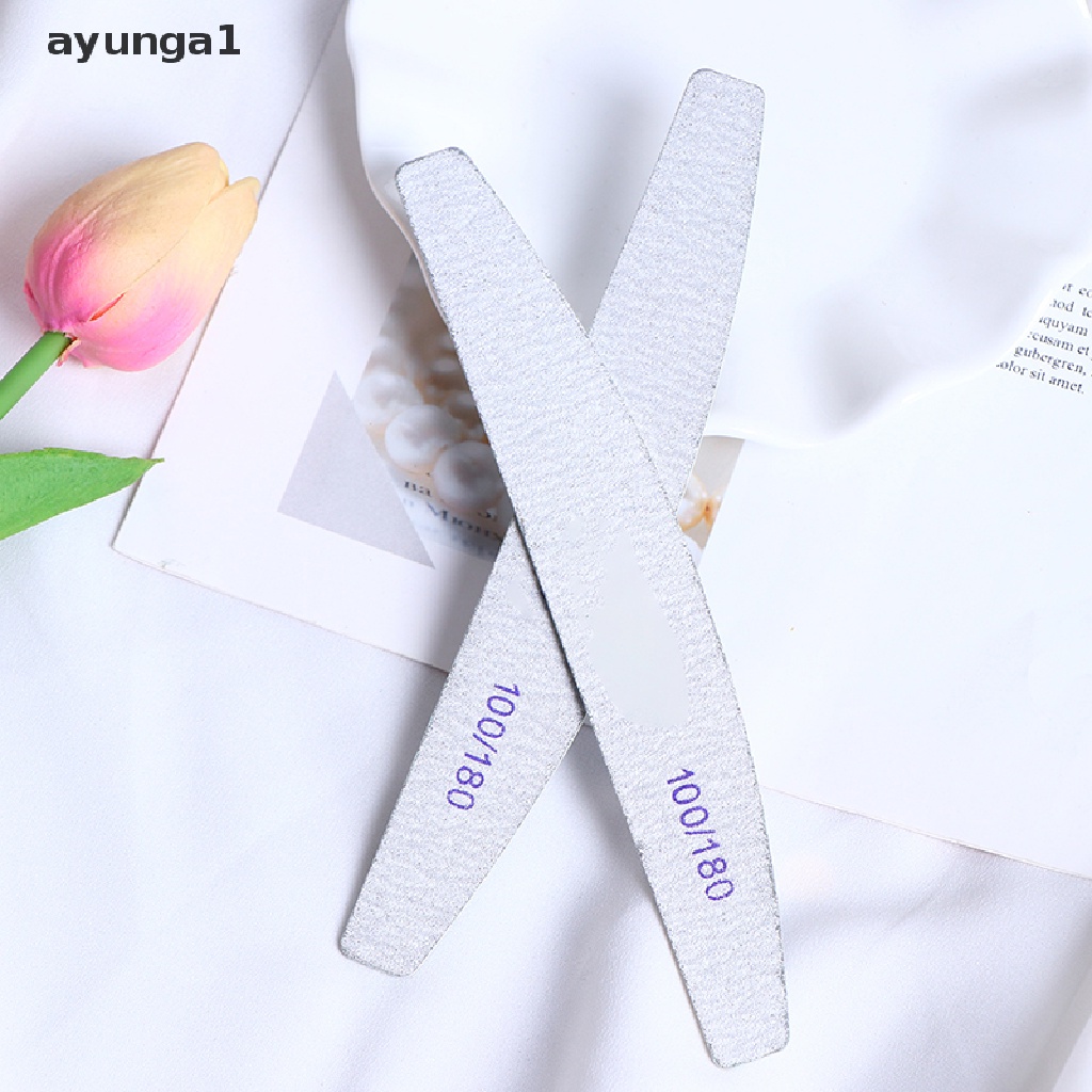[ayunga1] 10pcs/Lot Wooden Nail Files Professional Nail Buffer 100/180 Wood Nail File [new]