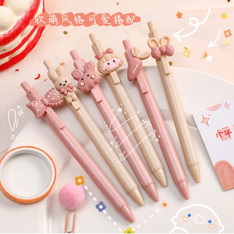 Set 3 Bút Mực Đen Ngòi 0.5mm Hình Thỏ Xinh Xắn