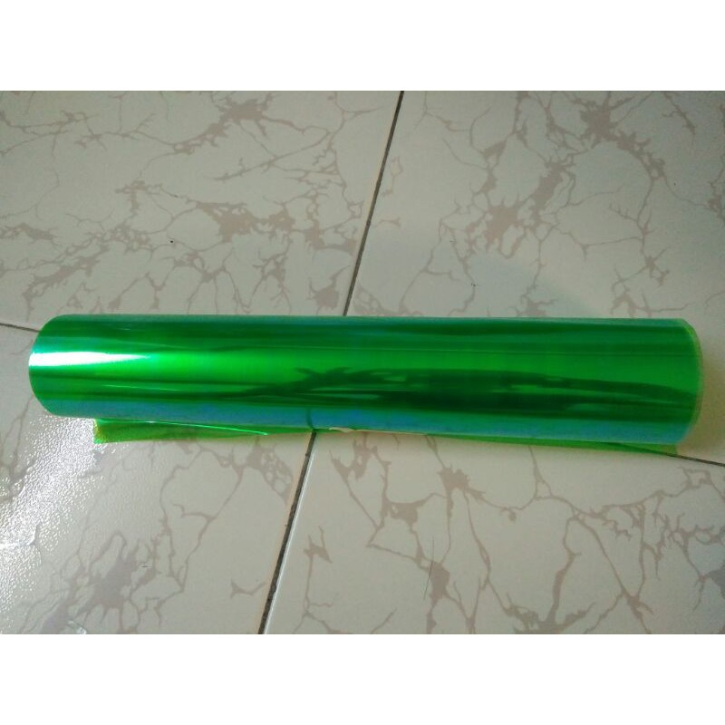 Bộ tem dán đèn xe màu xanh lá xà cừ ngang 30cm dài 1 mét