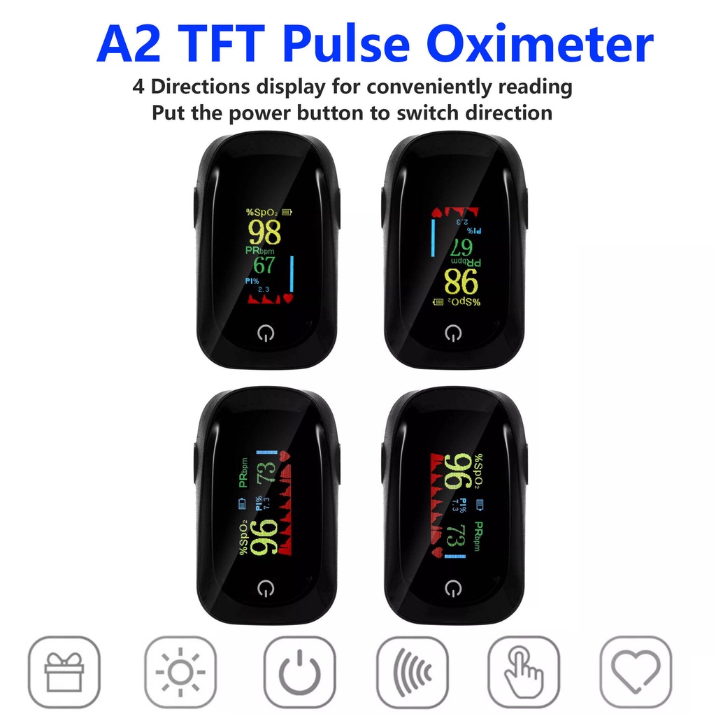Máy đo nồng độ oxy A2 màn hình oled xanh dương máy đo SP02 giá rẻ