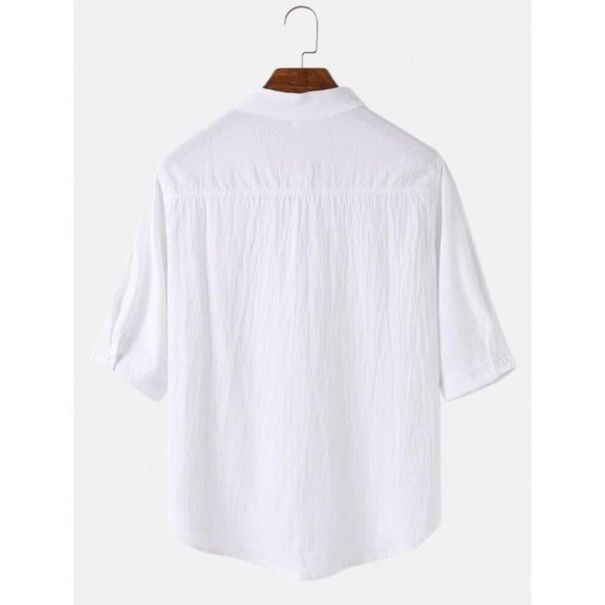 B1 (NT) Áo Sơ Mi Nam Đũi Nhật Cổ Trụ | BigBuy360 - bigbuy360.vn