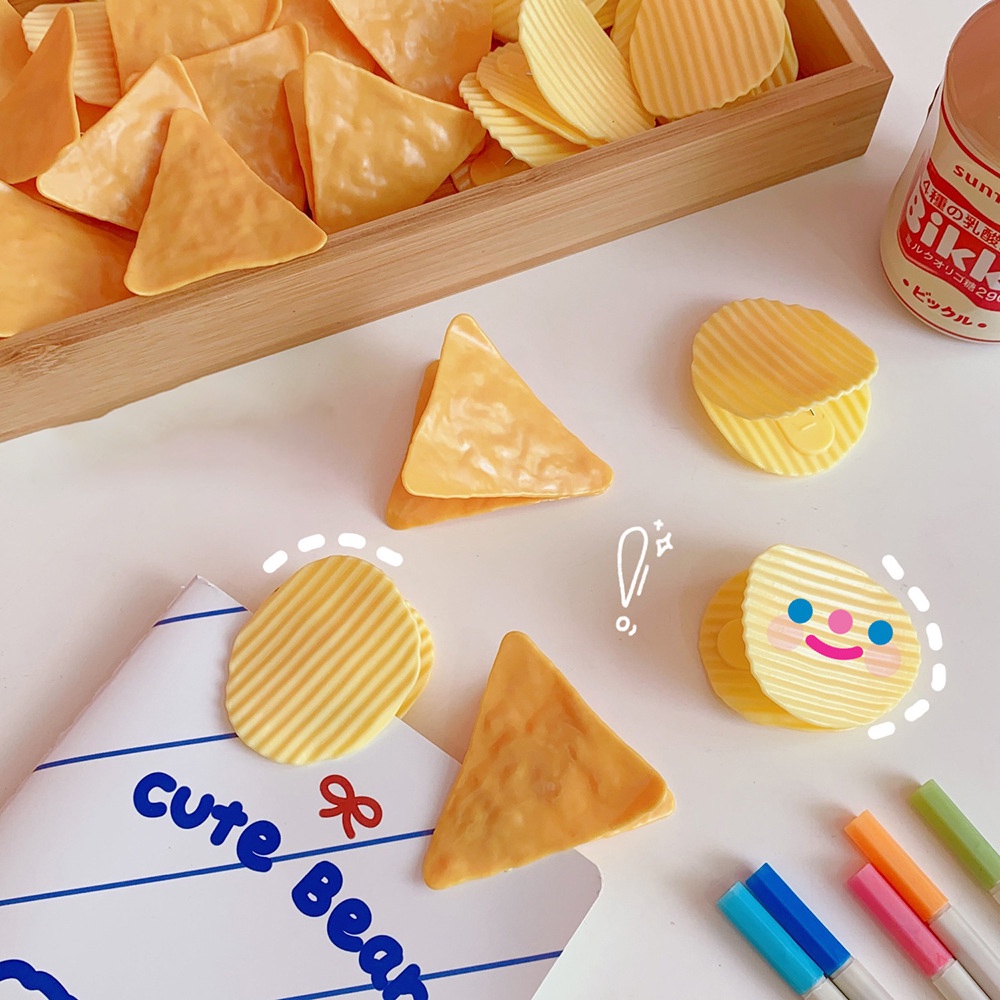 Kẹp tóc kẹp giấy bánh snack khoai tây xinh xắn dễ thương giá rẻ K93