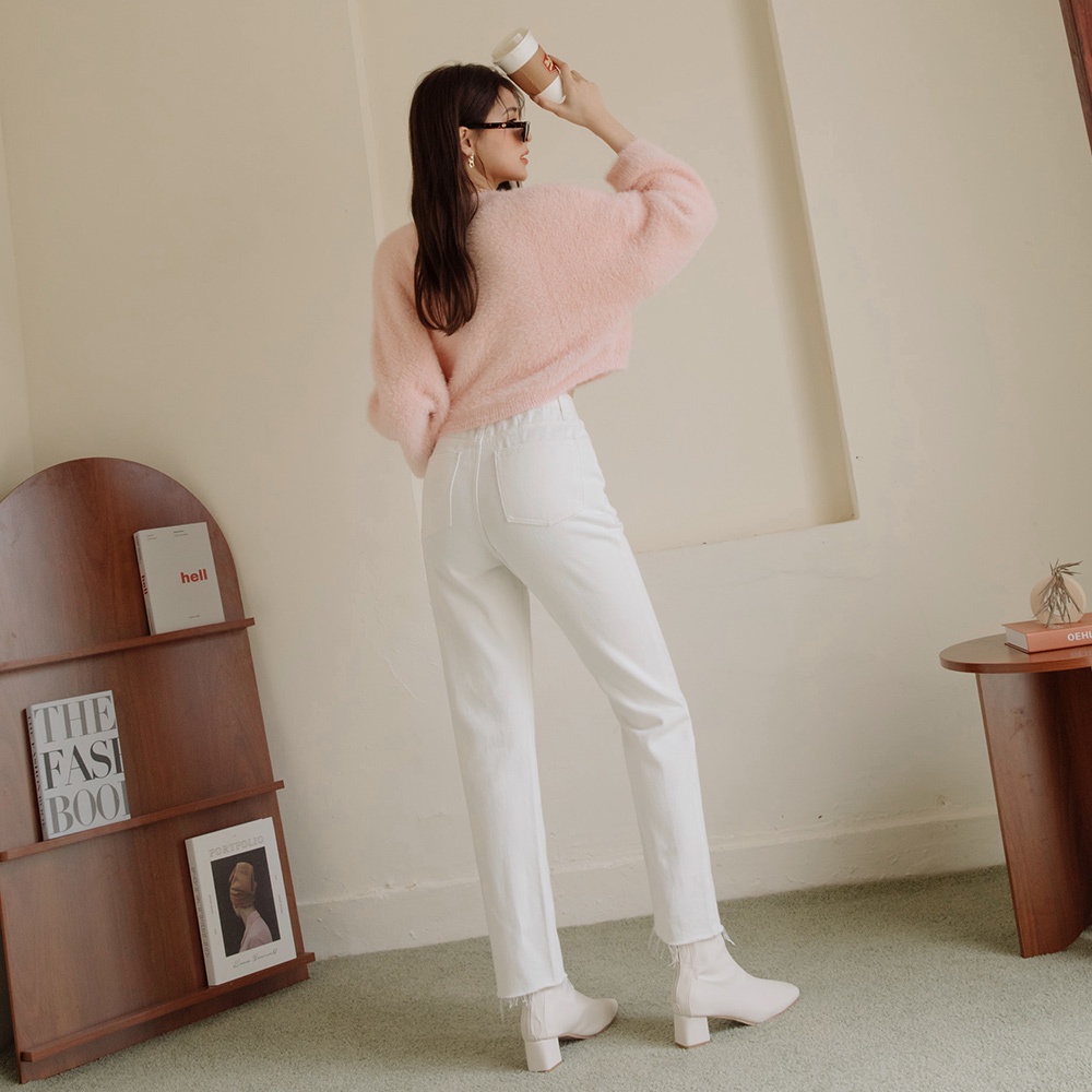Quần dài ống đứng tua rua đơn giản nữ Air Space Lady 2141823012