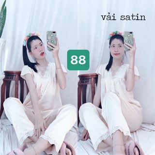 ☘️HÀNG TẾT: đồ bộ vải lụa kiểu tiểu thư <60kg