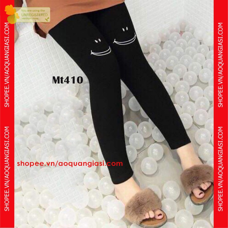 Quần legging mặt cười thun cotton MT410