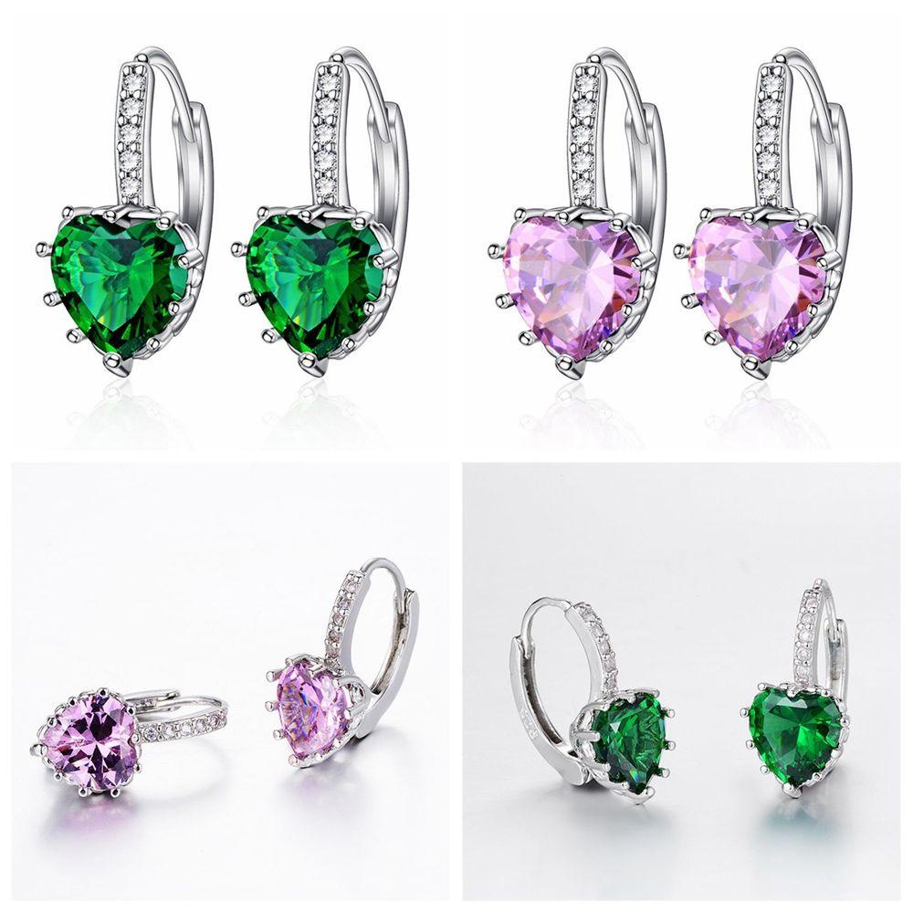 Khuyên Tai Đính Đá Kim Cương Nhân Tạo Thời Trang Cho Nữ