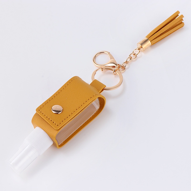 Chai Rỗng Phun Sương 30ml Kèm Bao Da, Móc Khóa Dùng Đựng Nước Rửa Tay, Nước Hoa