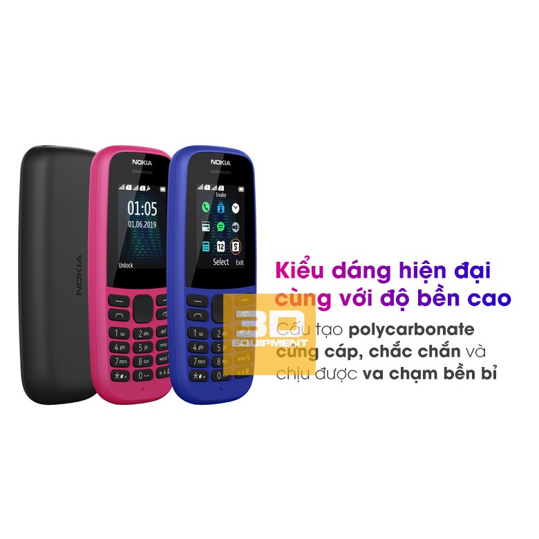 Điện thoại di động Nokia 105 2 sim 2019 - Hàng chính hãng | BigBuy360 - bigbuy360.vn