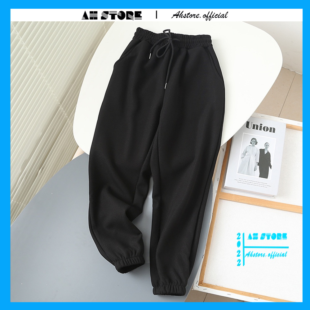 Quần Jogger nam nữ thể thao chất xốp thái, Quần thể thao nam nữ phong cách hàn quốc - AHSTORE