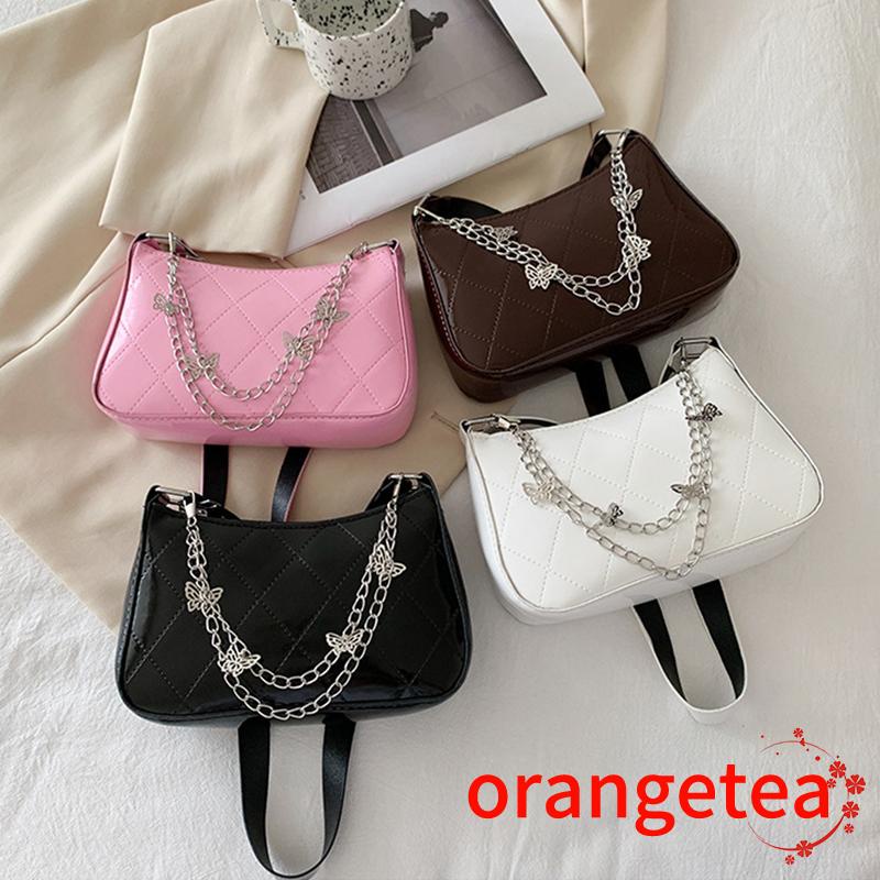 Túi xách có dây kim loại họa tiết bươm bướm cá tính dành cho nữ