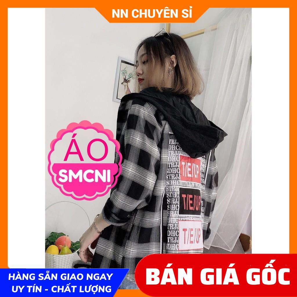 ÁO SƠ MI CARO CÓ NÓN IN HÌNH CỰC CHẤT ⚡100% ẢNH THẬT⚡