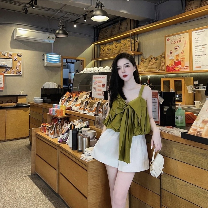 Áo Hai Dây Nơ Bầu Bé