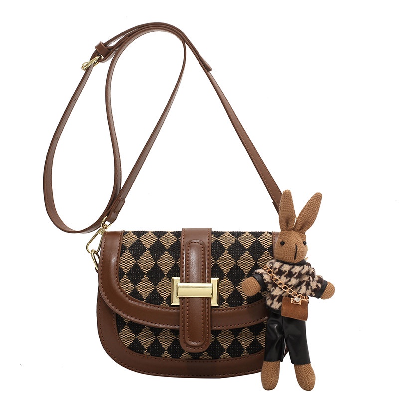 Túi đeo chéo vai IELGY họa tiết hình thoi nhỏ nhắn thời trang phổ biến