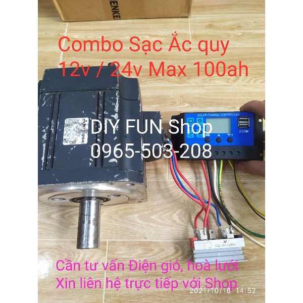 Điện Hoà Lưới / Sạc Ắc quy Max 100ah Combo 1kw JAPAN đầy đủ