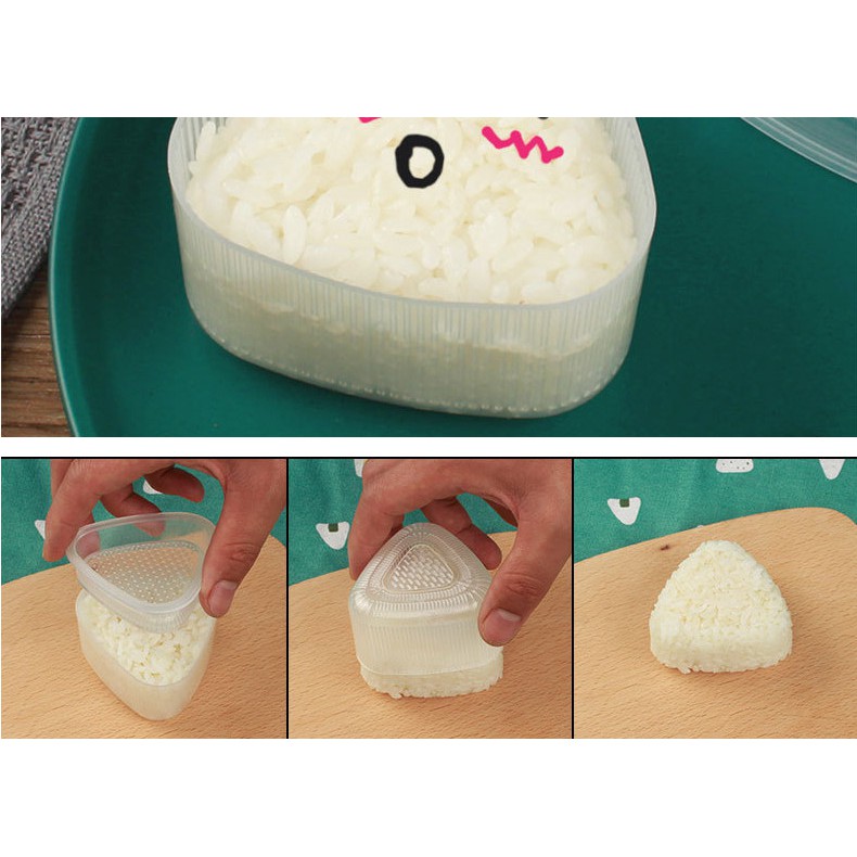 Khuôn làm cơm, khuôn ép cơm Onigiri màu trắng giúp bé ăn ngon miệng.